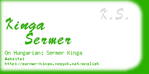 kinga sermer business card